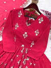 NSR 865 Heavy Faux Georgette With 3mm Embroidery Sequence Work Gown With Bottom Dupatta Wholesalers In Delhi